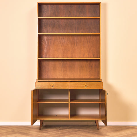 Swedish bookshelf in walnut by Bertil Fridhagen for Bodafors