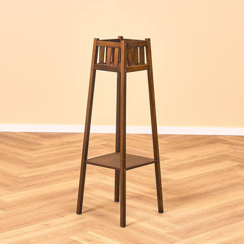 Plant stand / Art nouveau pedestal in mahogany