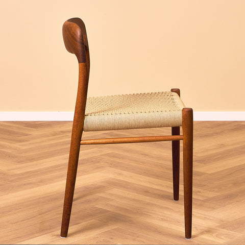 Danish dining chairs in solid teak by Niels Otto Møller for J.L. Møllers, model 75