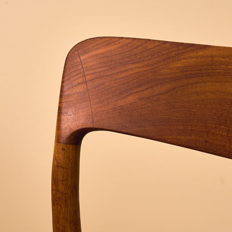 Danish dining chairs in solid teak by Niels Otto Møller for J.L. Møllers, model 75