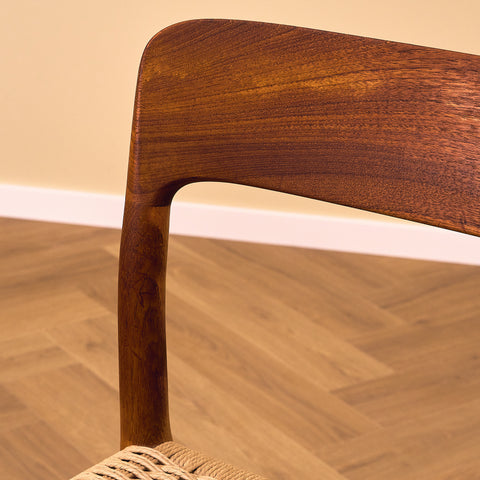 Danish dining chairs in solid teak by Niels Otto Møller for J.L. Møllers, model 75