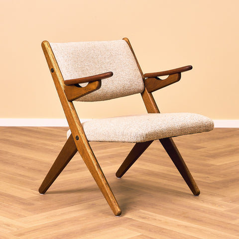 A set of 2 Danish armchair in oak and teak by Arne-Hovmand Olsen
