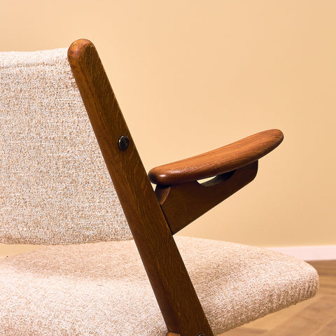 A set of 2 Danish armchair in oak and teak by Arne-Hovmand Olsen