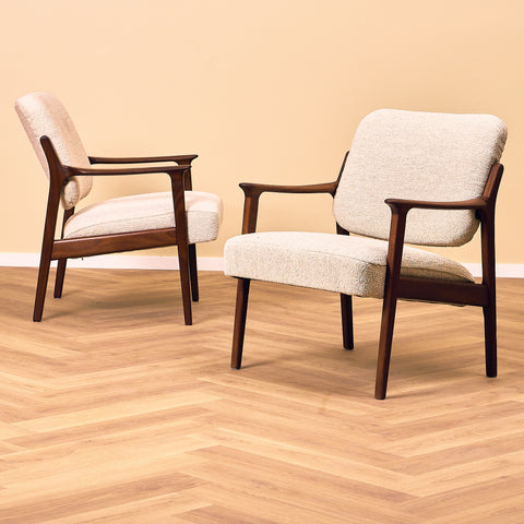 Danish armchairs in walnut, a set of 2