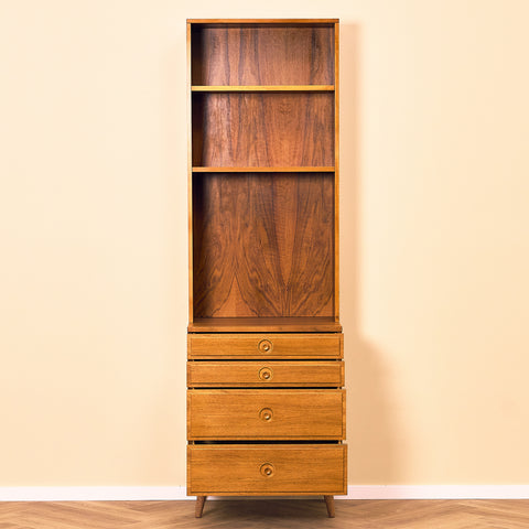 Swedish bookshelf in walnut by Bertil Fridhagen for Bodafors