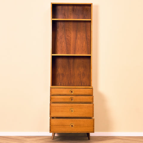 Swedish bookshelf in walnut by Bertil Fridhagen for Bodafors