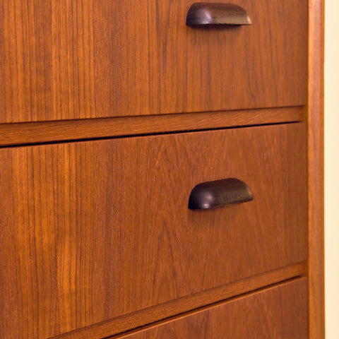Danish chest of drawers in teak and beech