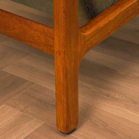 Swedish armchair and stool in teak by Bröderna Andersson, Ekenässjön