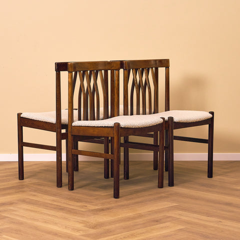 Swedish dining chairs in stained beech