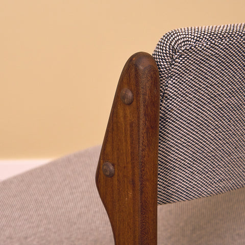 Danish dining chairs in solid walnut by Erik Buch