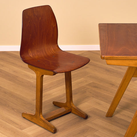 German writing desk and chair in cherry and beech by Adam Stegner for Pagholz Flöttoto