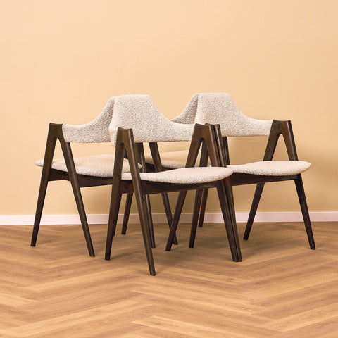 Danish dining chairs in solid oak by Kai Kristiansen for Schou Andersens Möbelfabrik A/S, model 'Kompass'