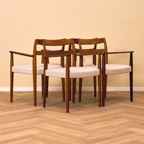 Swedish set of 4 dining armchairs "Garmi" by Nilson Jonsson for Troeds