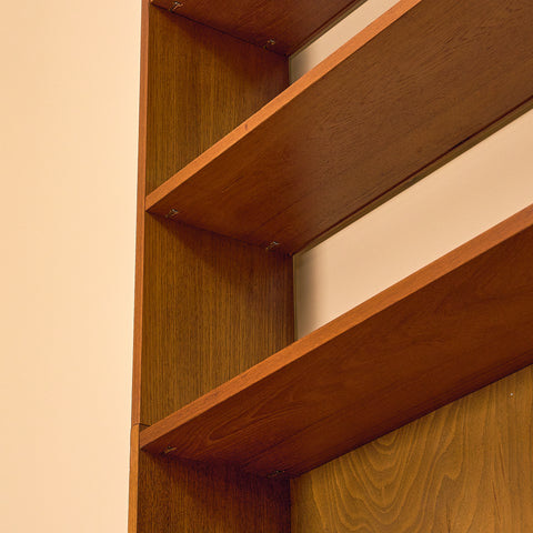 Swedish polyform shelving system in teak