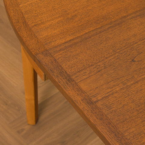 Swedish round dining table in teak by Nils Jonsson for Troeds