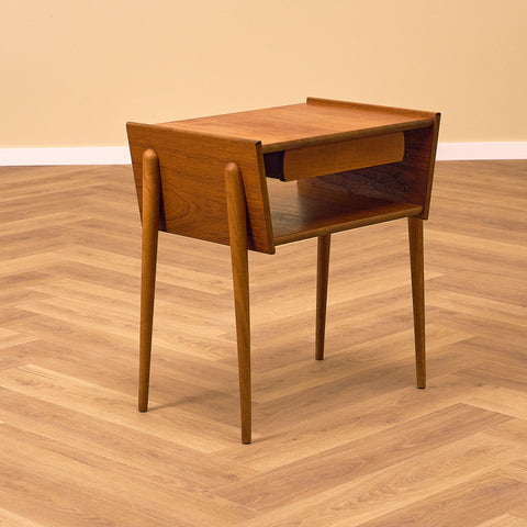 Swedish bedside tables in teak & oak by IKEA, model 'Ante'