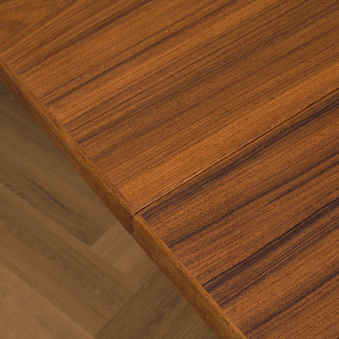 Rare Danish round dining table with 6 extensions in walnut
