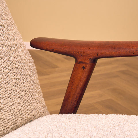 Swedish armchair in solid beech wood by Alf Svensson, model "Kontur"