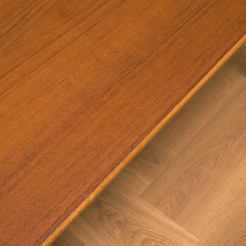 Swedish side table in teak and oak