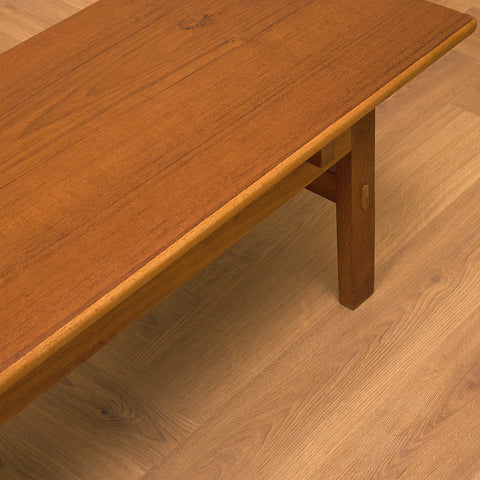 Swedish side table in teak and oak