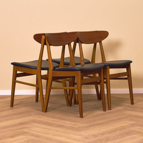Danish dining chairs in teak & beech by Farstrup, model 210