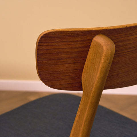 Danish dining chairs in teak and beech by Findahl