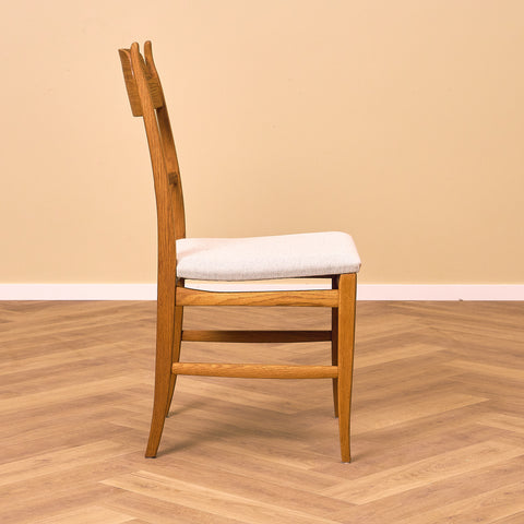Swedish dining chairs in oak by Carl Malmsten for Åfors Möbelfabrik, model "Calmare"