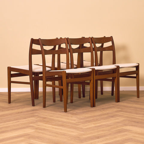 Swedish dining chairs in teak