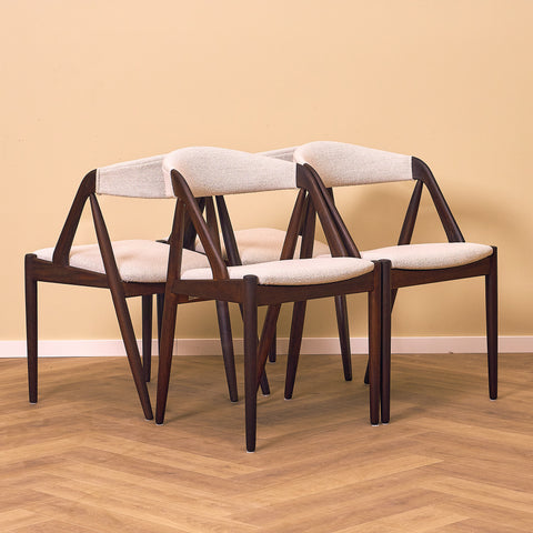 Danish dining chairs in teak by Kai Kristiansen for Schou Andersen, model 31