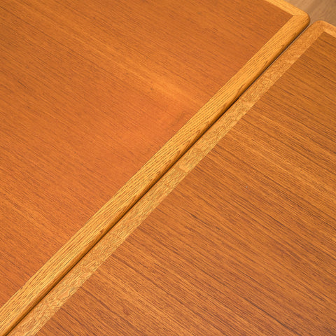 Swedish rectangular dining table in teak and oak by NK Verkstäder