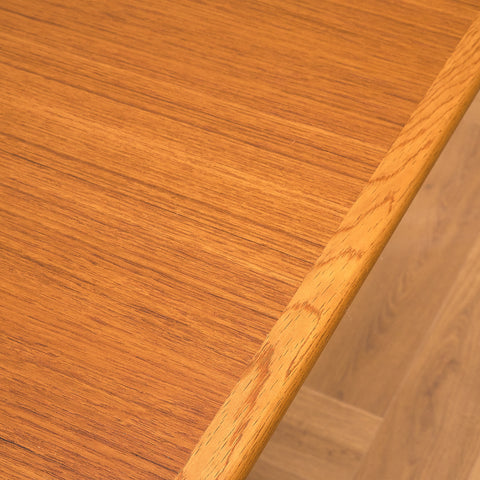 Swedish rectangular dining table in teak and oak by NK Verkstäder