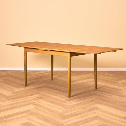 Swedish rectangular dining table in teak and beech