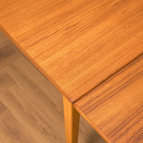 Swedish rectangular dining table in teak and beech