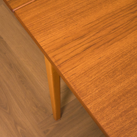 Swedish rectangular dining table in teak and beech