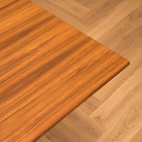 Swedish rectangular dining table in teak and beech