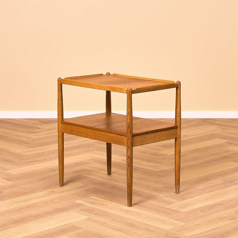 Swedish side table in teak and oak by Engström & Myrstrand for Tingströms, model "Arena"