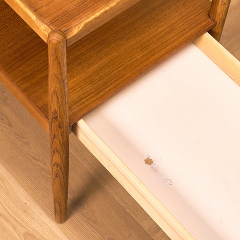 Swedish side table in teak and oak by Engström & Myrstrand for Tingströms, model "Arena"