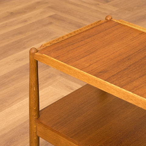 Swedish side table in teak and oak by Engström & Myrstrand for Tingströms, model "Arena"