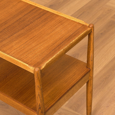 Swedish side table in teak and oak by Engström & Myrstrand for Tingströms, model "Arena"