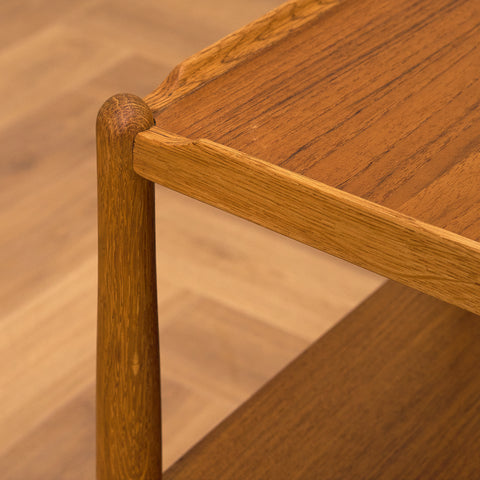 Swedish side table in teak and oak by Engström & Myrstrand for Tingströms, model "Arena"