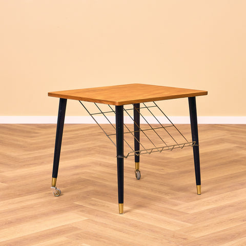 Swedish side table with magazine shelf in teak by Bröderna Miller AB, Bankeryd