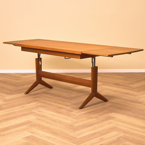 Swedish foldable coffee table / dining table in teak