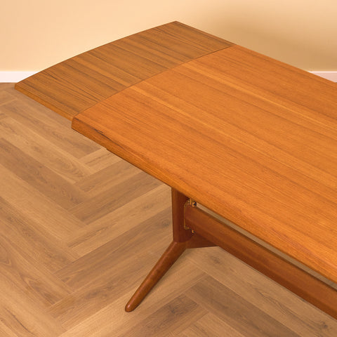 Swedish foldable coffee table / dining table in teak