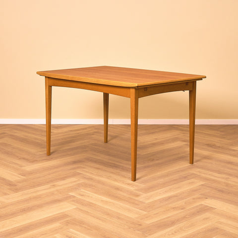Swedish rectangular dining table in teak and oak by Rosendal Möbelfabrik, Rottne