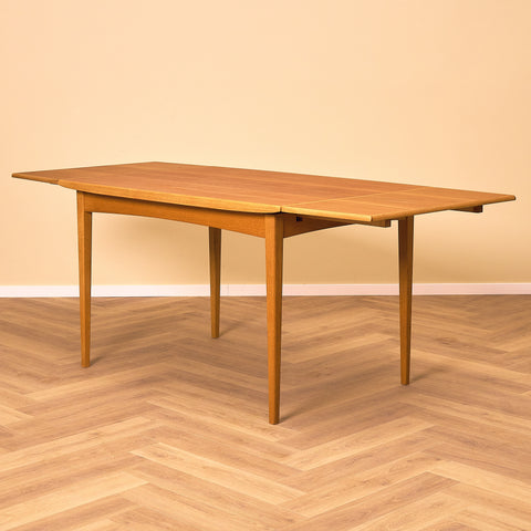 Swedish rectangular dining table in teak and oak by Rosendal Möbelfabrik, Rottne