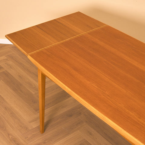 Swedish rectangular dining table in teak and oak by Rosendal Möbelfabrik, Rottne