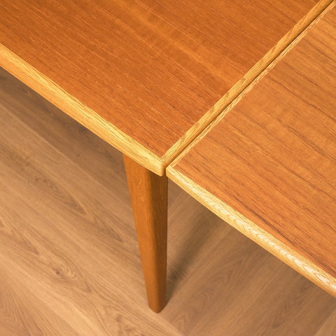 Swedish rectangular dining table in teak and oak by Rosendal Möbelfabrik, Rottne