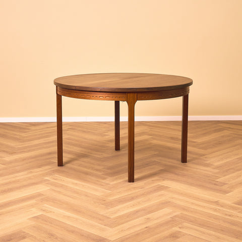 Swedish round dining table in walnut by Nils Jonsson for Troeds