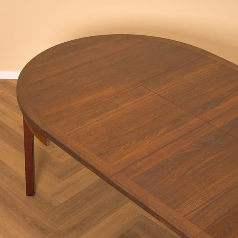 Swedish round dining table in walnut by Nils Jonsson for Troeds