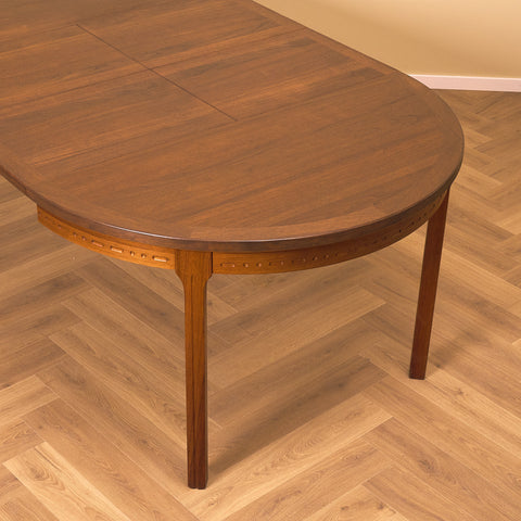 Swedish round dining table in walnut by Nils Jonsson for Troeds